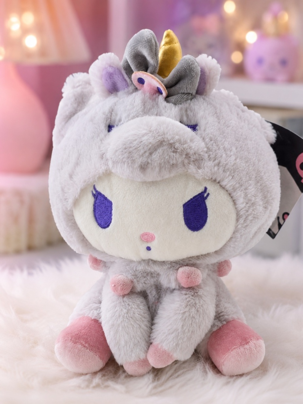 Sanrio Kuromi Unicorn Plush GUND 2023 NWT Kawaii Pastel Goth Stuffed Toy - Picture 1 of 8